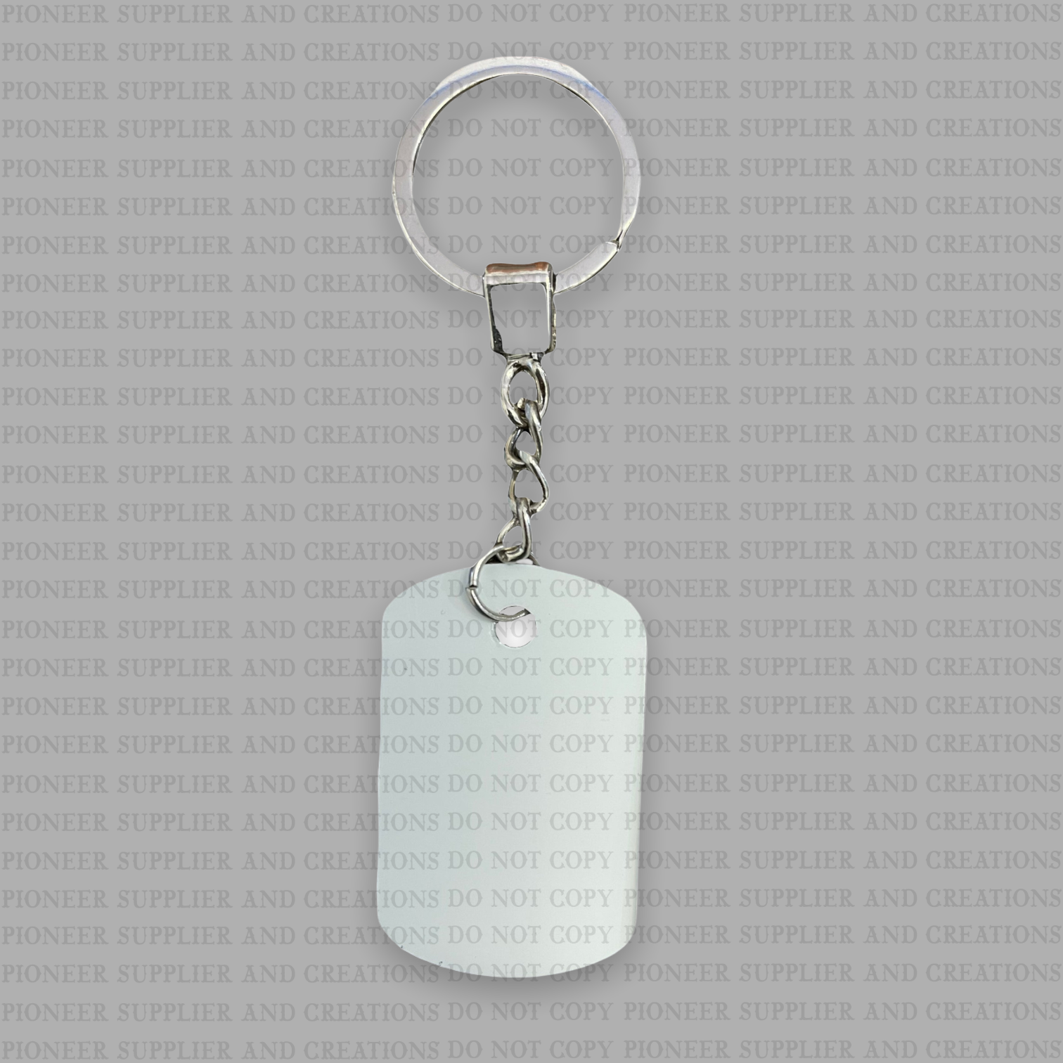 Dog Tag Aluminum Keychain Sublimation Blank Chain Split Ring