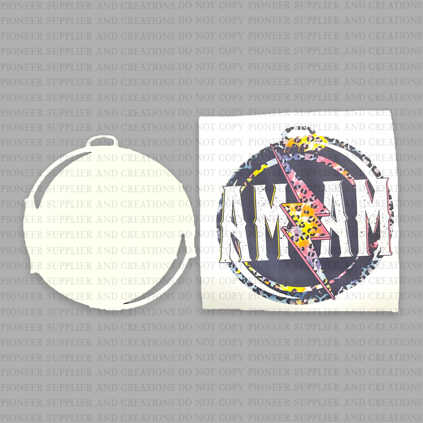 MAMA Lightning Bolt Car Charm Sublimation Blank