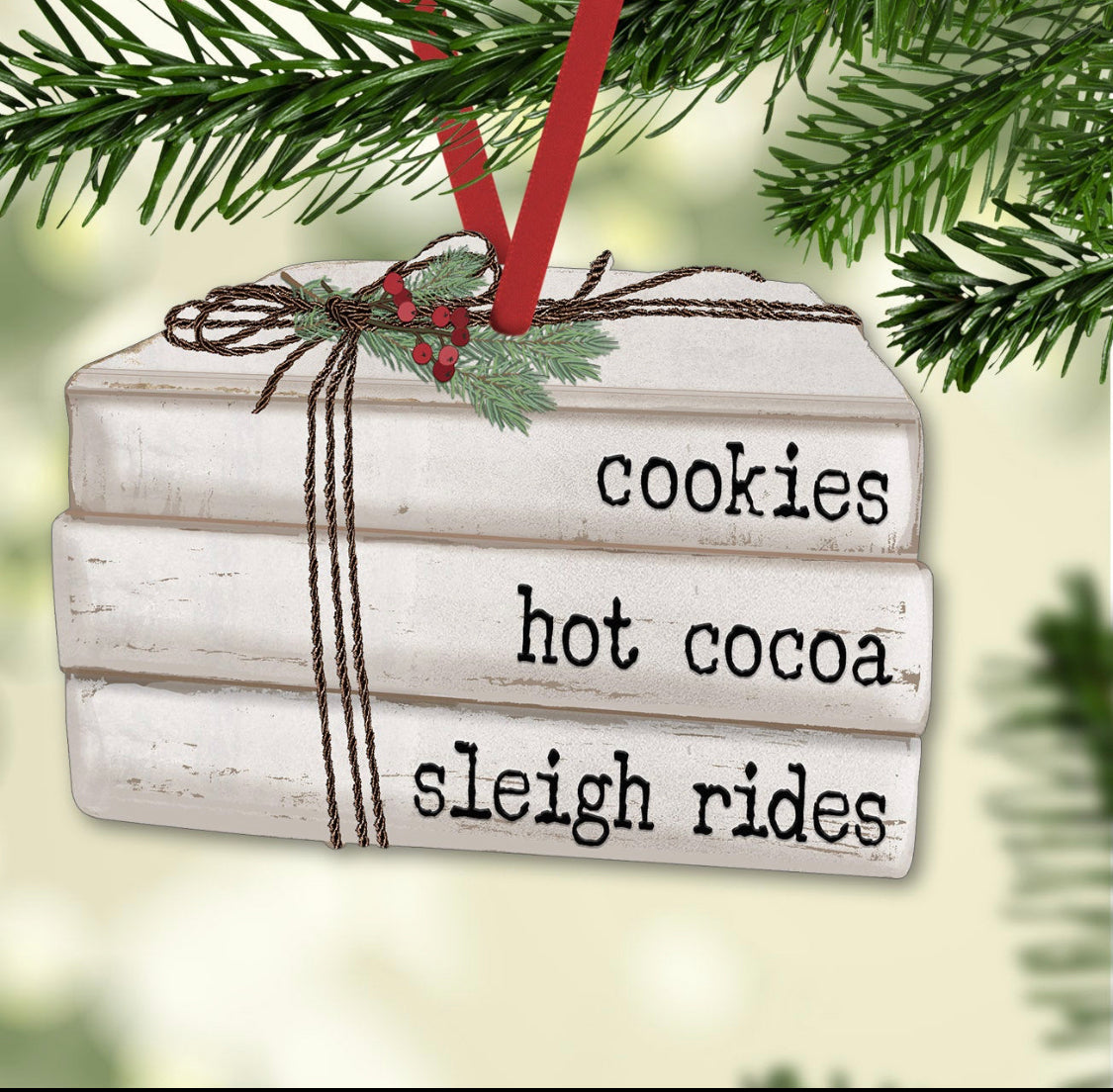 Book Stack Ornament Sublimation Blank