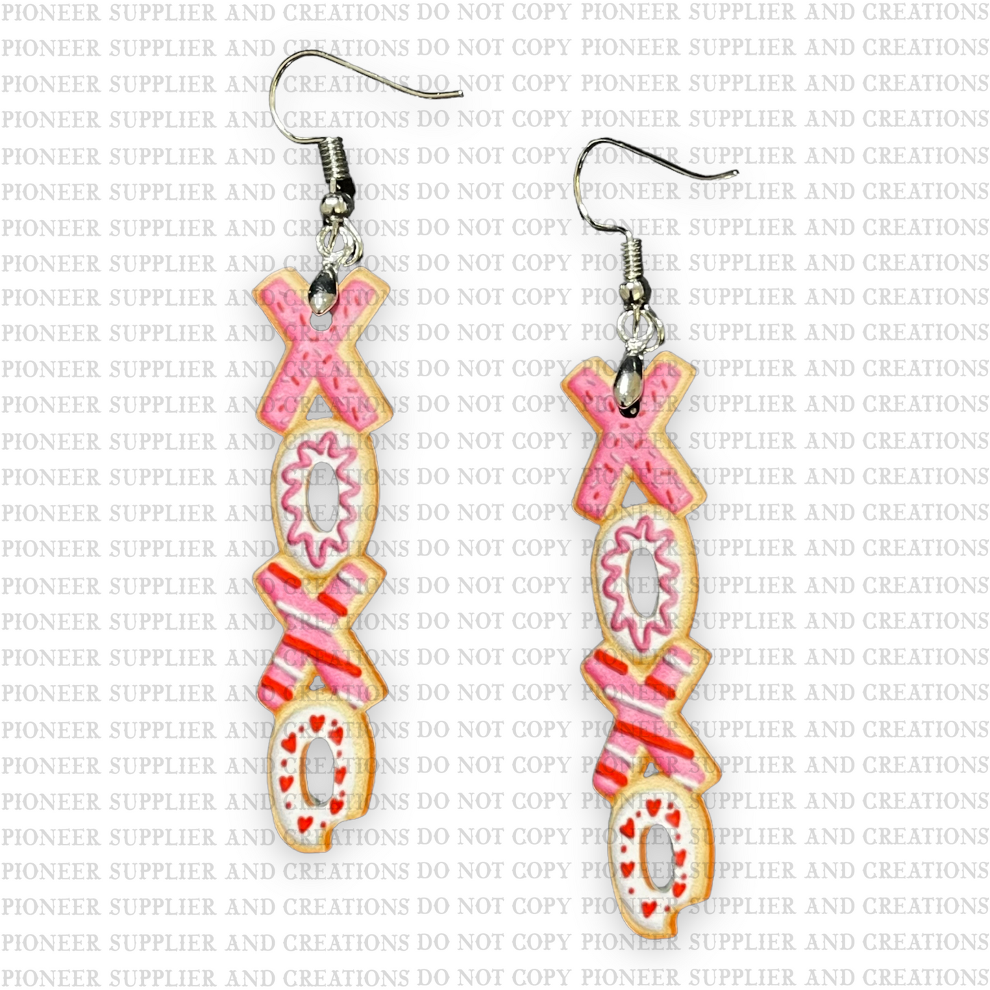 XOXO Vertical Cookie Earring Sublimation Blank | Exclusive Monogram Moments
