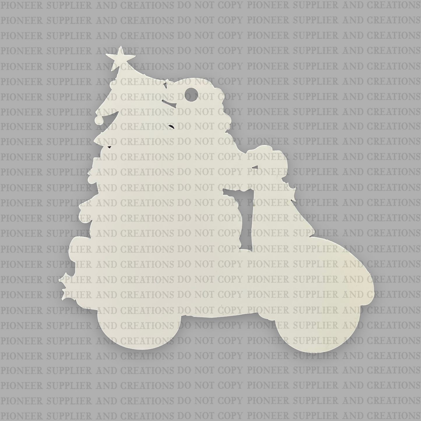 Moped Santa Ornament Sublimation Blank | Exclusive Pixel Pop