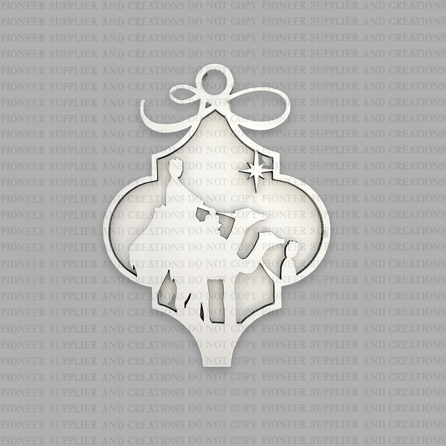 2D Wise Men Nativity Arabesque Ornament Sublimation Blank