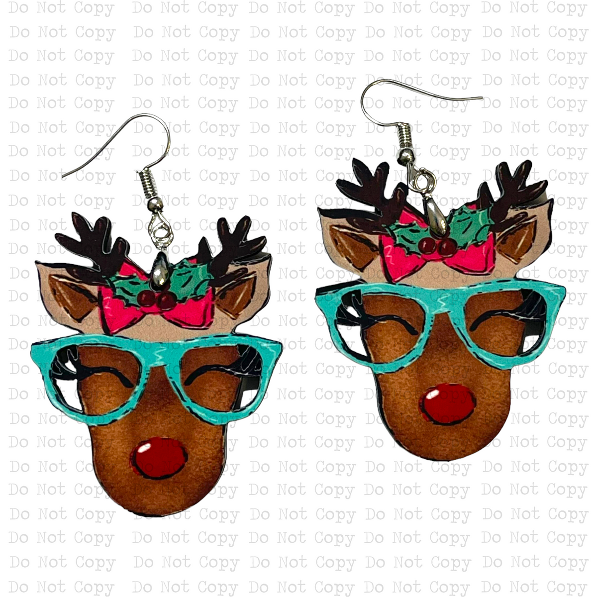 Mrs. Rudolph Shaped Earring Sublimation Blanks | TGDD