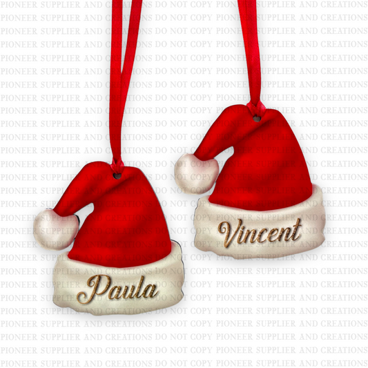 Santa Hat Shaped Ornament Sublimation Blank