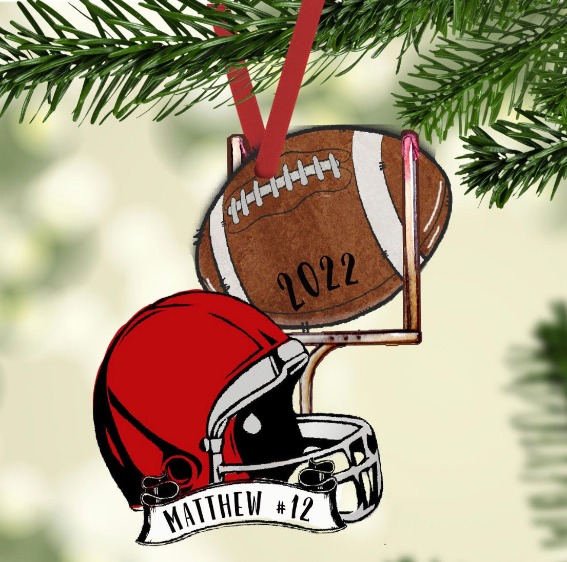 Football Goalpost Ornament Sublimation Blank | Tina Braddock