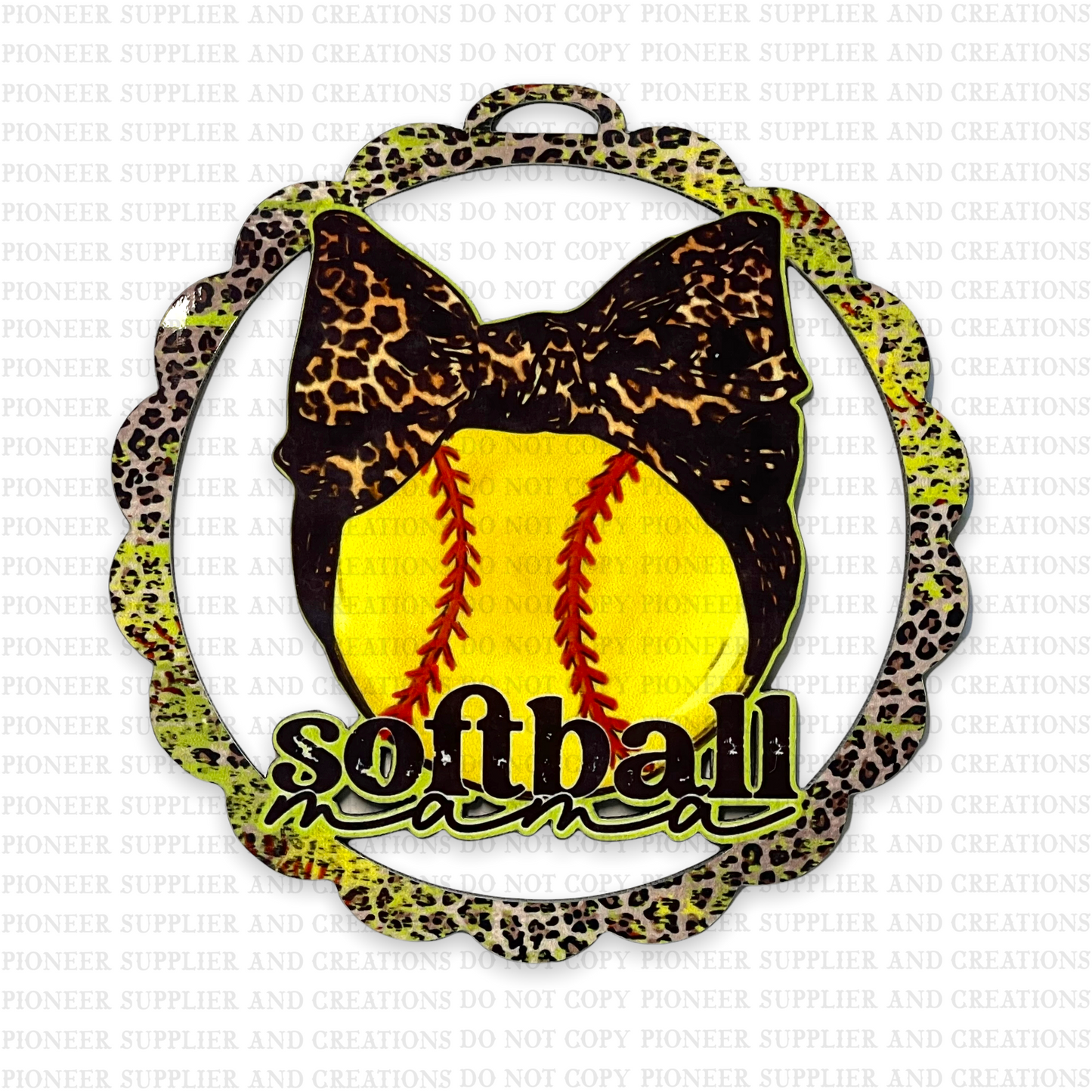 Softball Mama Car Charm Sublimation Blank