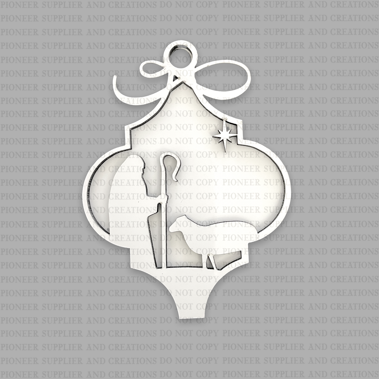2D Shepherd Nativity Arabesque Ornament Sublimation Blank