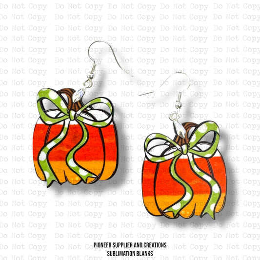Candy Corn Pumpkin Earring Sublimation Blank Kit