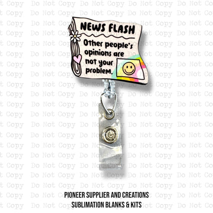 News Flash Badge Button Sublimation Blank