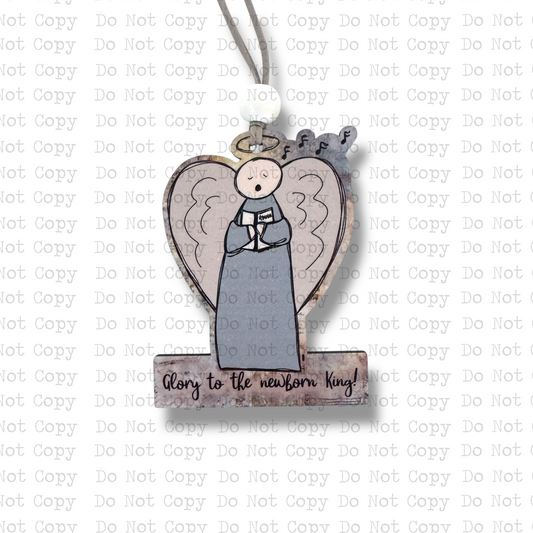 Newborn King Blue Angel Ornament Sublimation Blank
