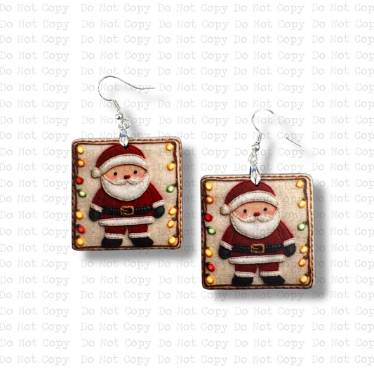 Santa Tapestry Earring Sublimation Blank Kit