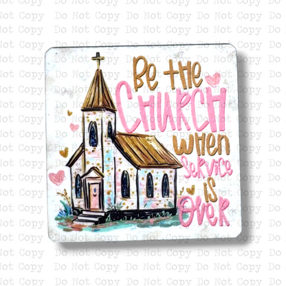 When Service Is Over Badge Button Sublimation Blank | Set of 2 SSD