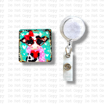 Cow Valentine Badge Button Sublimation Blank | Set of 2