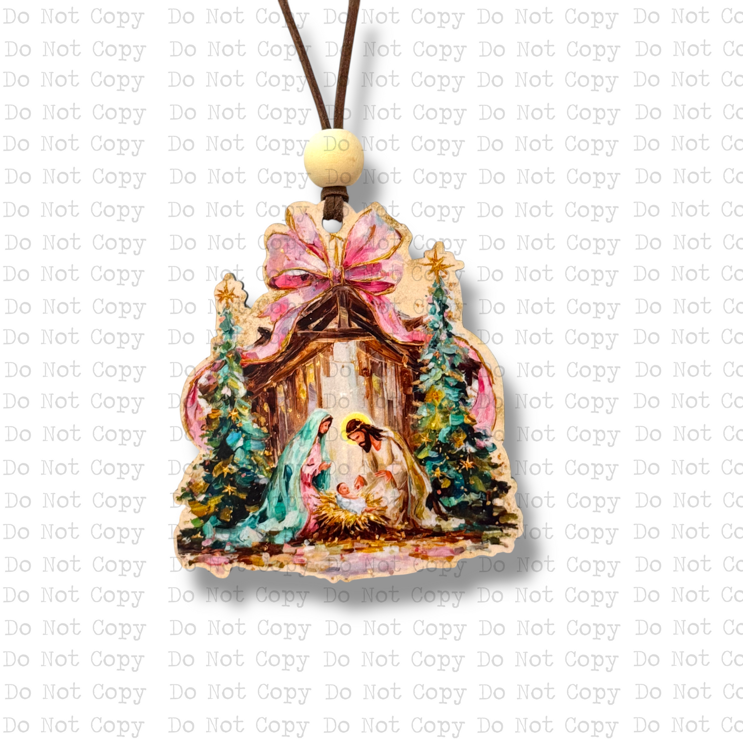 Preppy Painted Nativity Ornament Sublimation Blank