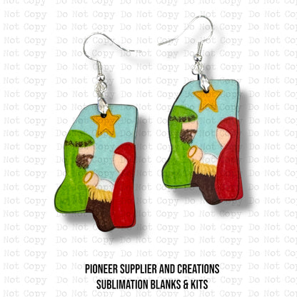 Mississippi Nativity Earring Sublimation Blank Kit