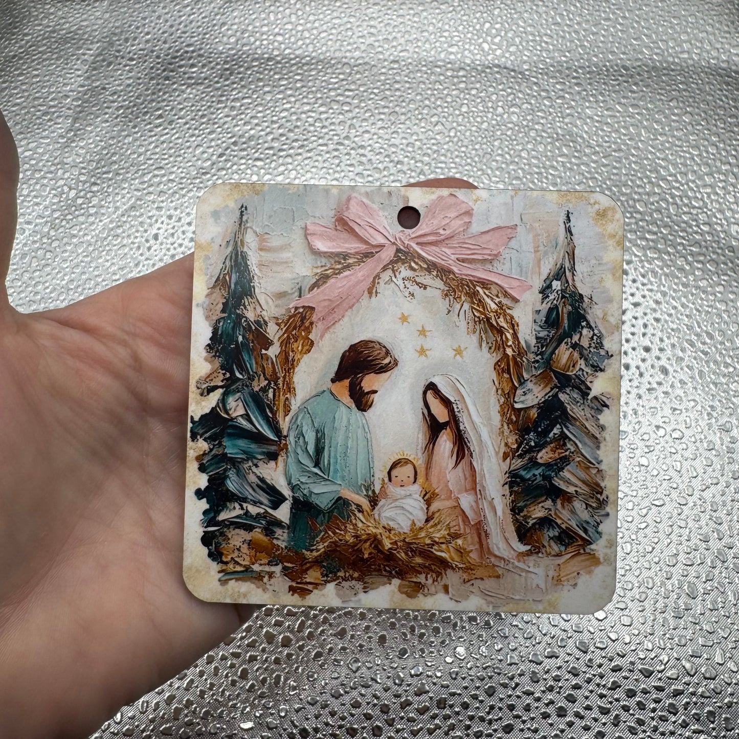 Brushstroke Nativity Scene Pressed Blank