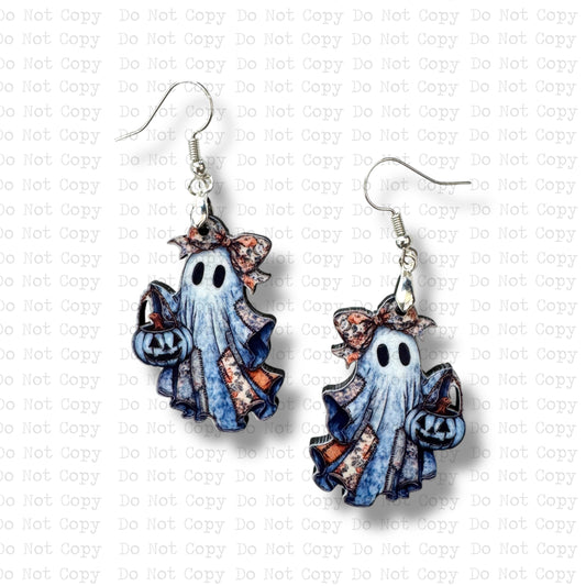 Denim Ghost Earring Sublimation Blank Kit
