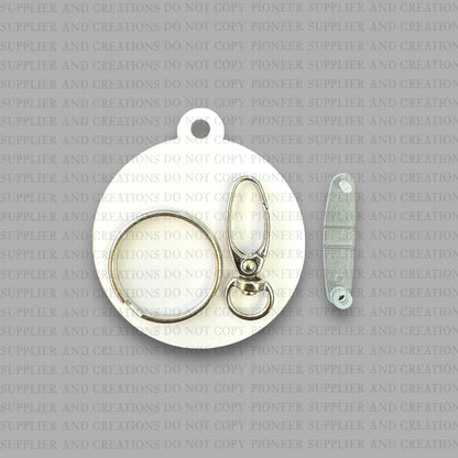 Circle Bag Tag |  Keychain Sublimation Blank with Hardware