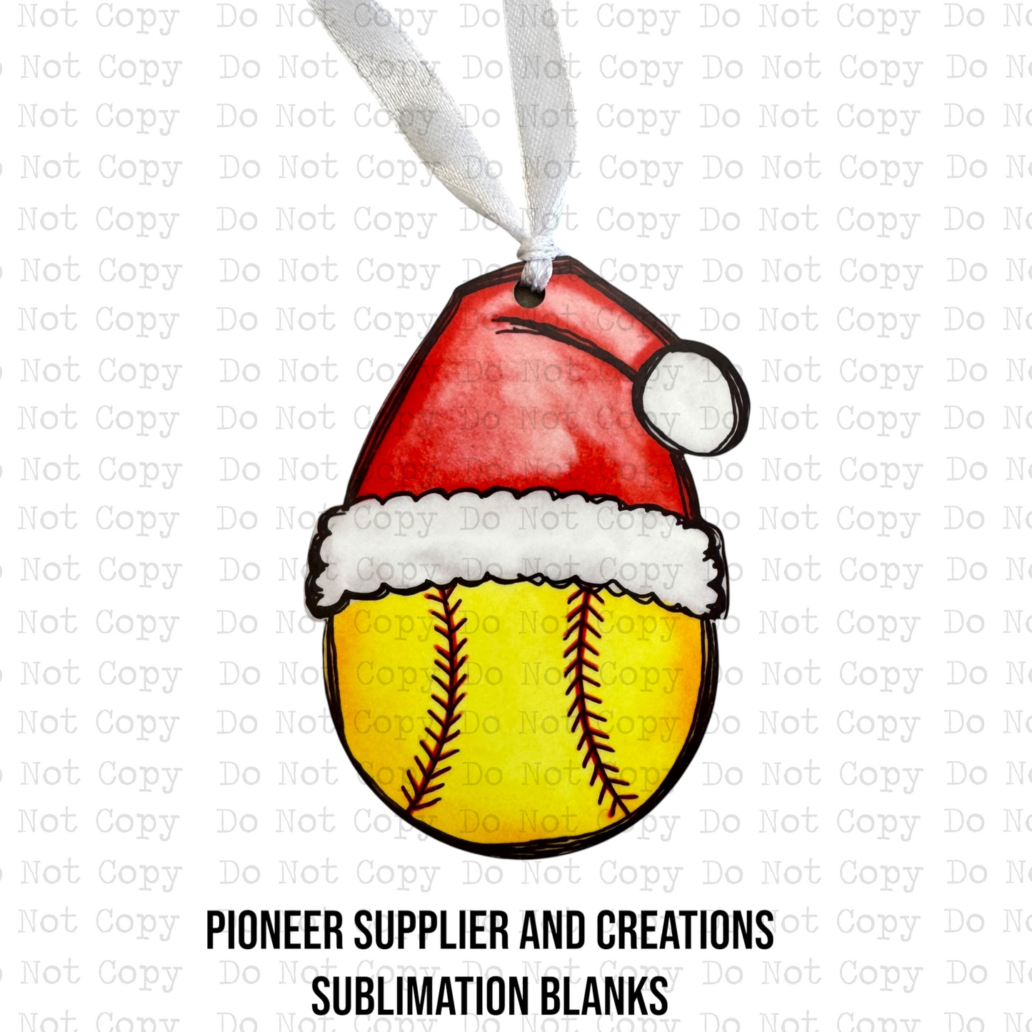 Santa Hat Sports Ornament Sublimation Blanks | Exclusive Monogram Moments