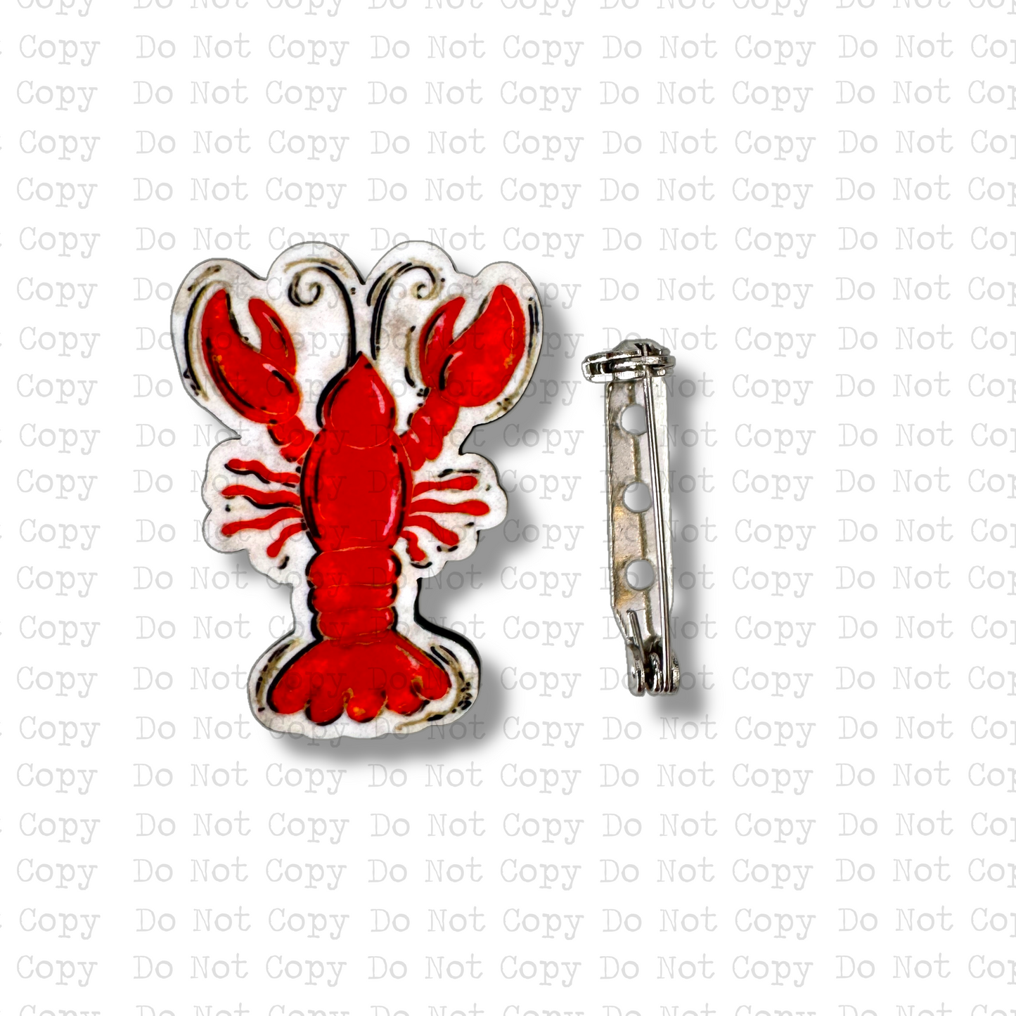 Crawfish Lapel Pin Sublimation Blank Kit | Set of 2