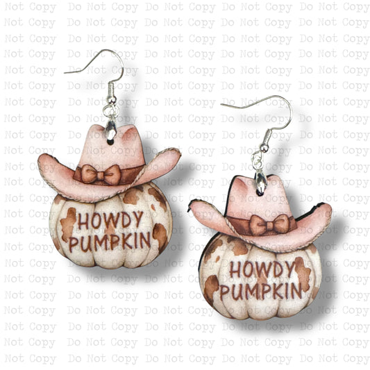 Howdy Pumpkin Western Earring Sublimation Blank Kit