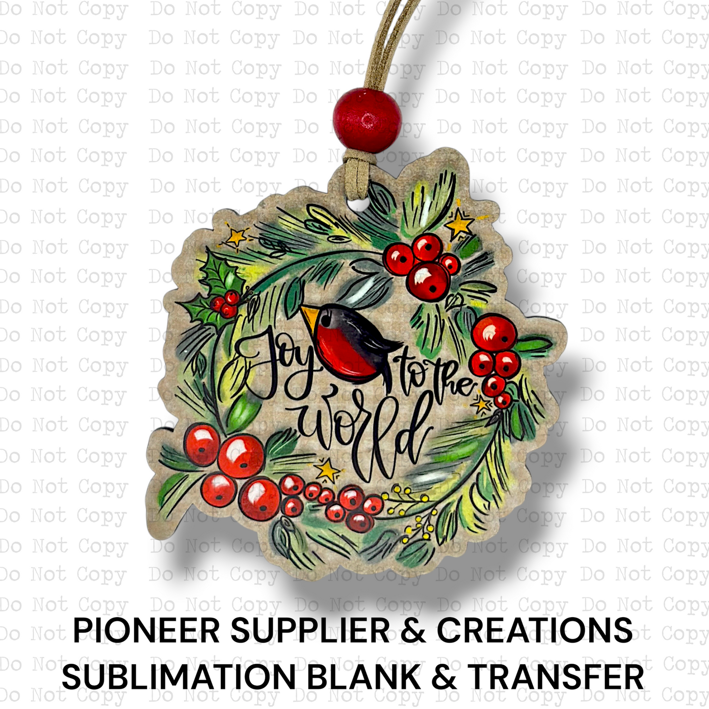 Joy To The World Cardinal Ornament Sublimation Blank | AAS