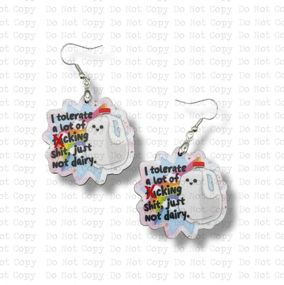 Can't Tolerate Dairy Earring Sublimation Blank Kit | TRS