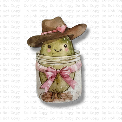 Cowgirl Jar Pickle Lapel Pin Sublimation Blank | Exclusive