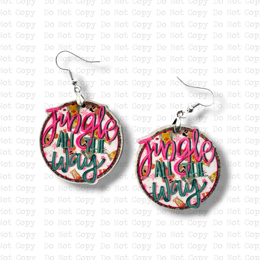 Jingle All The Way Earring Sublimation Blank Kit | TCC