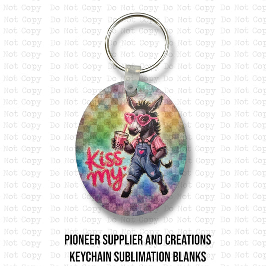 Donkey Snarky Animal Keychain Sublimation Blank Kit