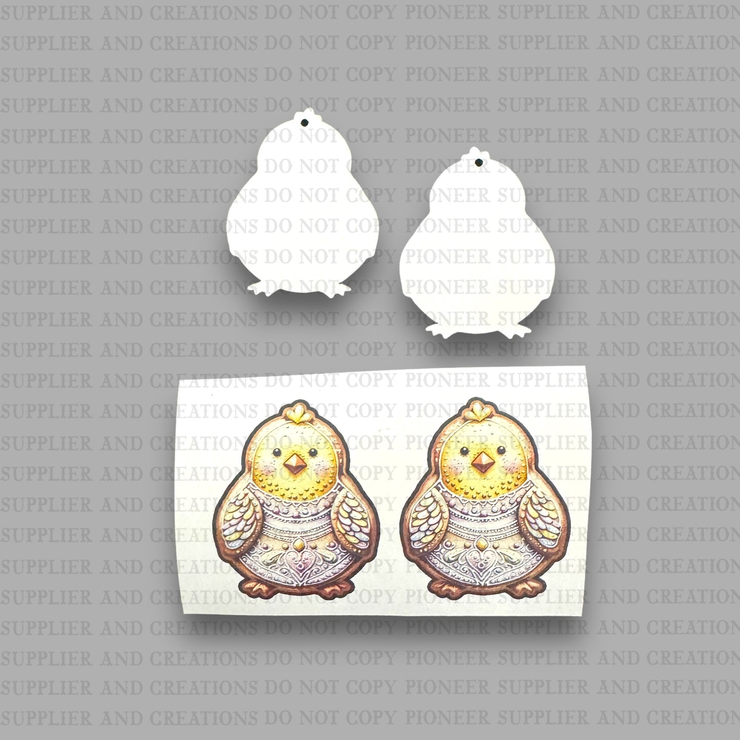Chick Cookie Earring Sublimation Blank Kit (w/ transfers and hardware) | Exclusive