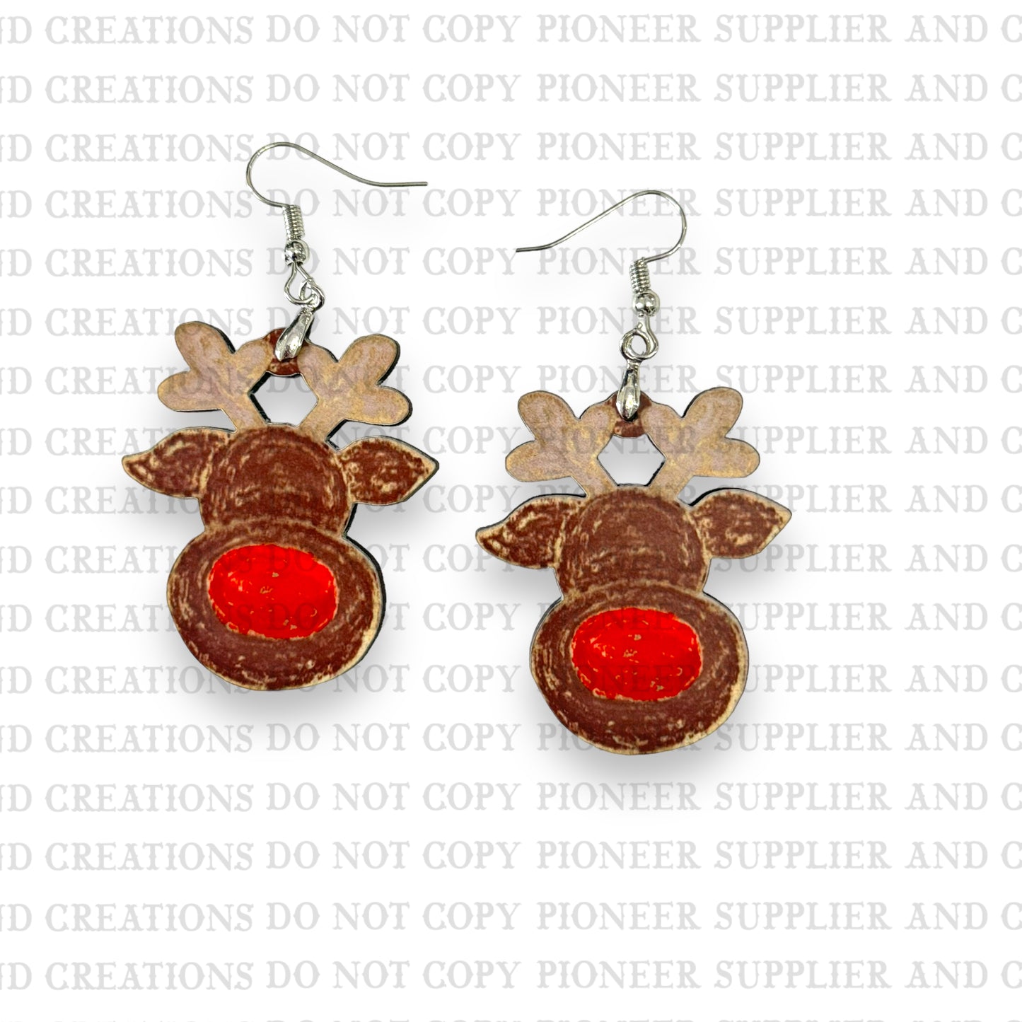 Rudolf Earring Sublimation Blank Kit (4 Pair w/ transfers and hardware) | Exclusive