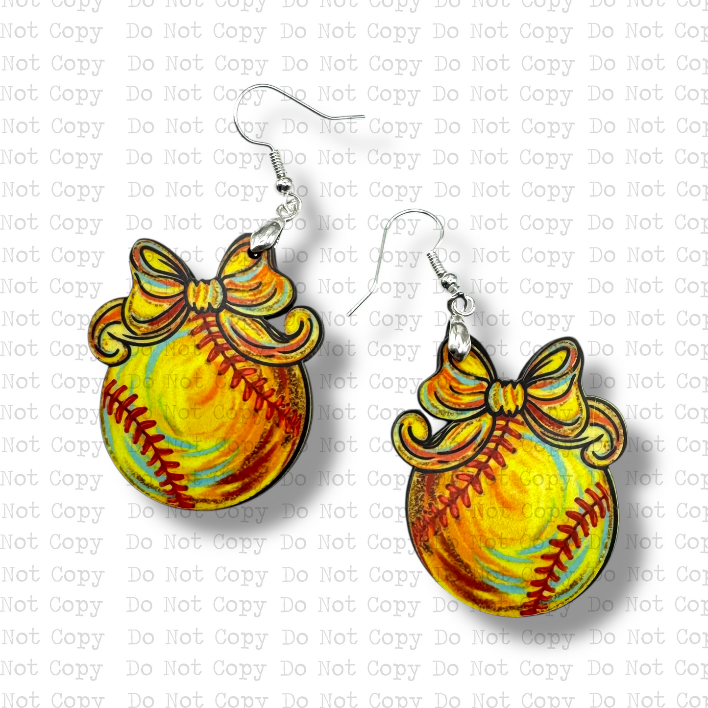 Softball Coquette Bow Earring Sublimation Blank Kit