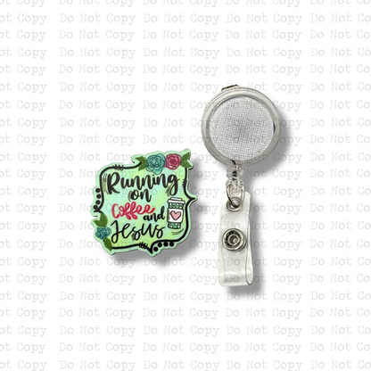 Running On Coffee and Jesus Badge Button Sublimation Blank | Set of 2 G&M
