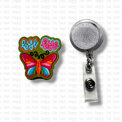 Bye Bye Butterfly Badge Button Sublimation Blank | Set of 2 SPS