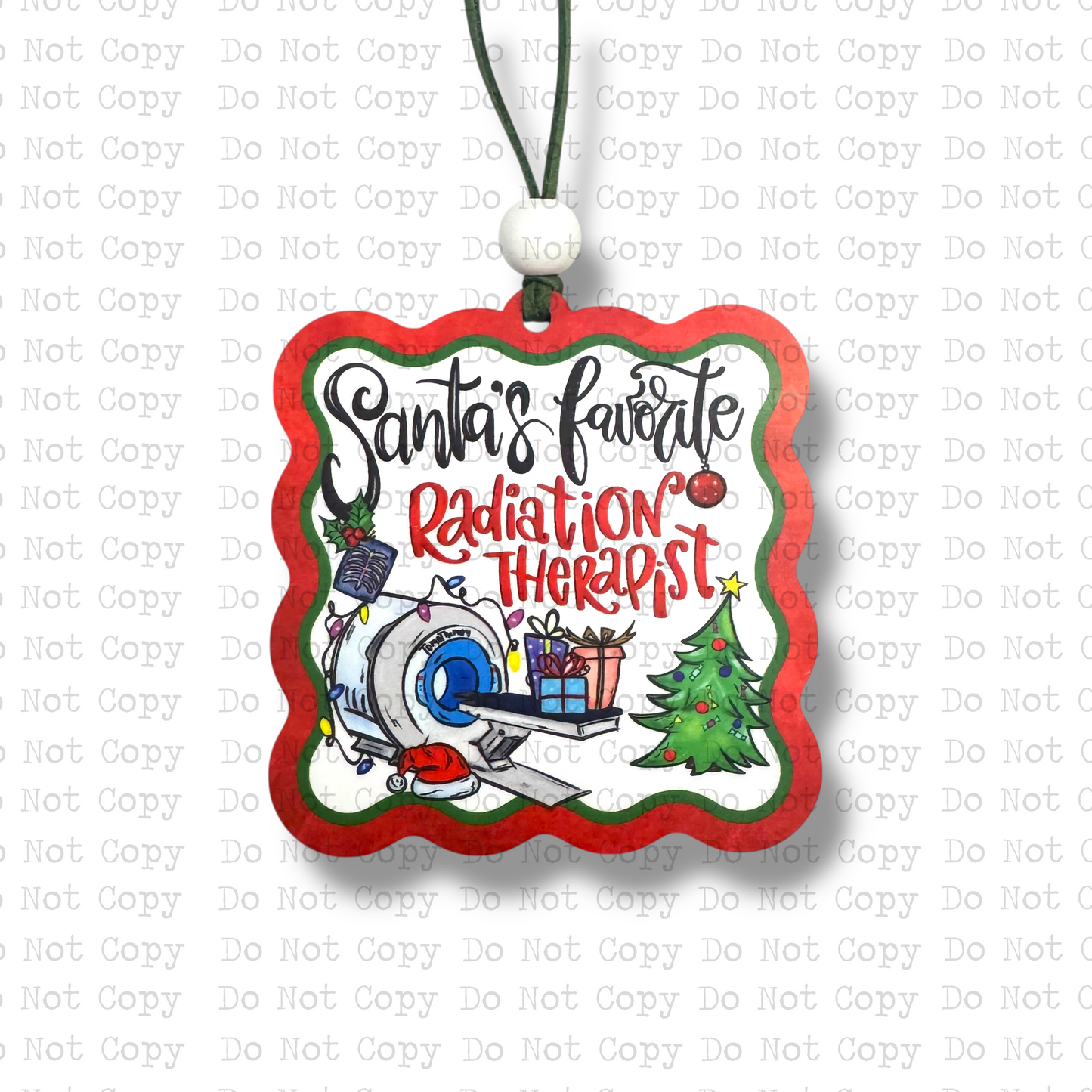 Santa's Favorite Radiation Therapist Ornament Sublimation Blank | AAS