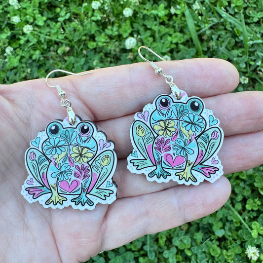 Boho Frog Earring Sublimation Blank Kit