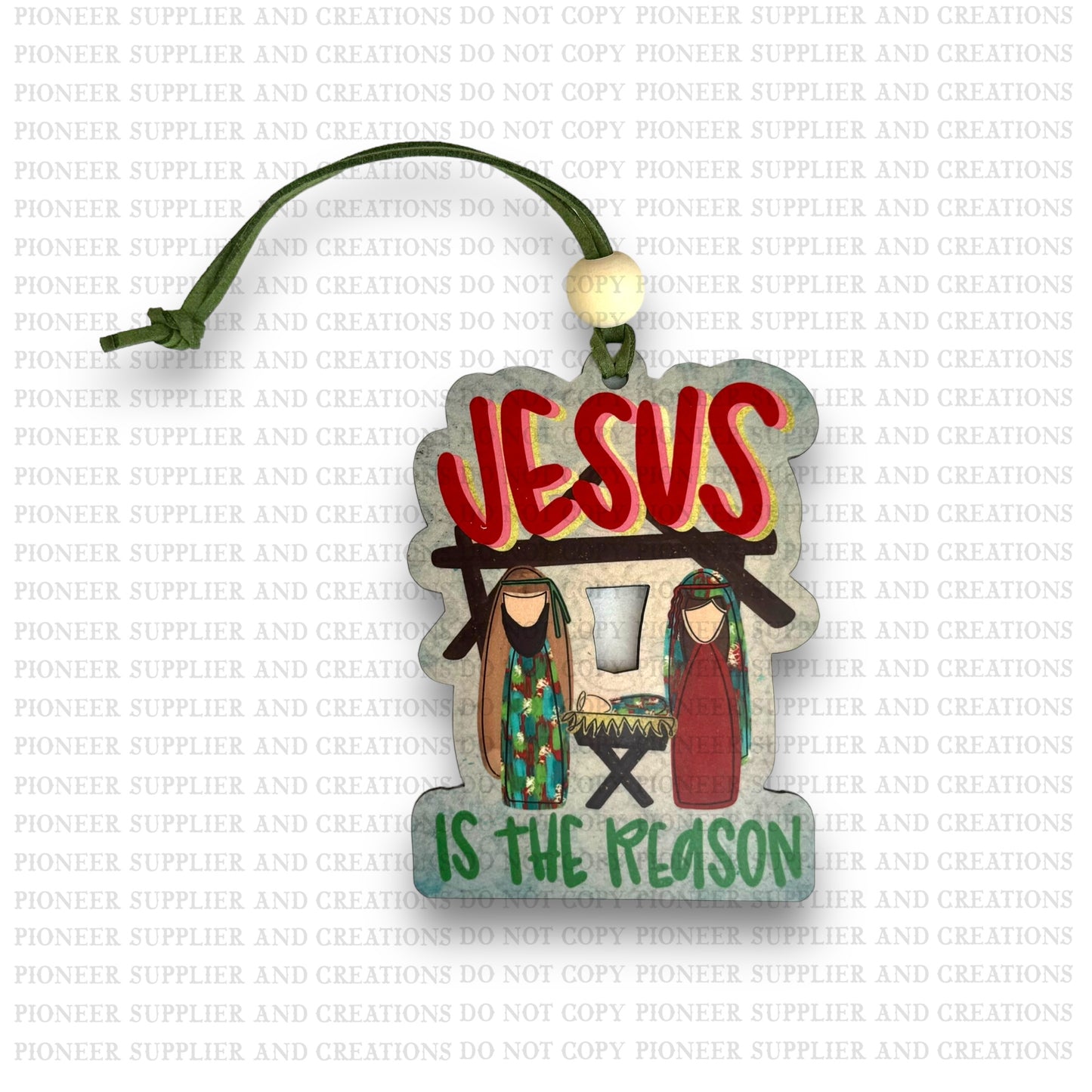 Jesus Is The Reason Stable Ornament Sublimation Blank and Transfer | Exclusive