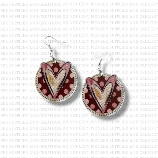 Polka Dot Heart Earring Sublimation Blanks Kit | Exclusive Council Rock Creations