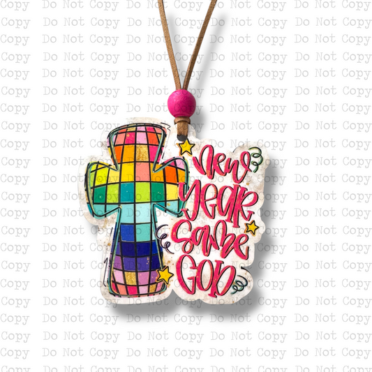 New Year Same God Car Charm Sublimation Blank