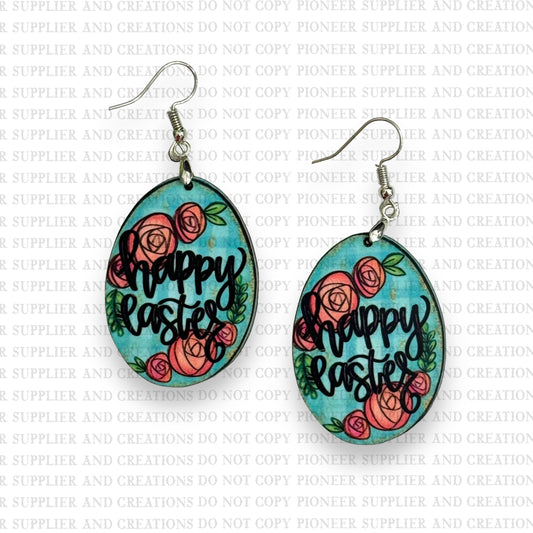 Happy Easter Egg Earring Sublimation Blanks | Exclusive Alicia Ray Art