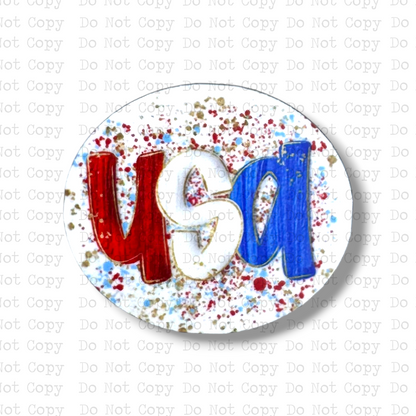 USA Oval Badge Button Sublimation Blank | Set of 2 TCC