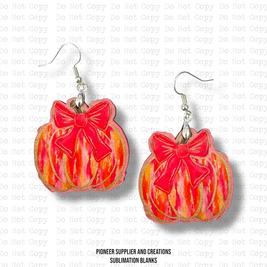 Pink and Orange Pumpkin Earring Sublimation Blanks