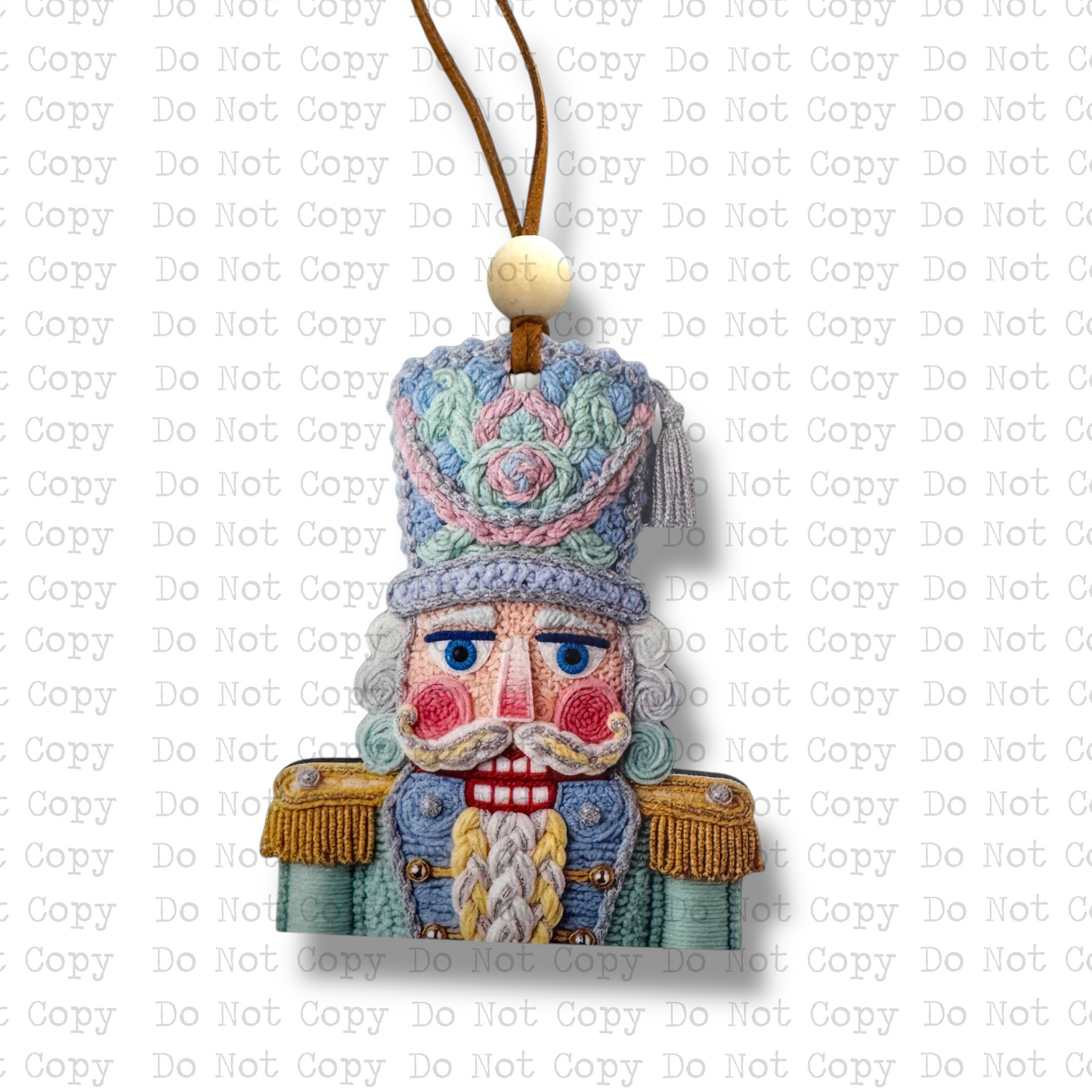 Pastel Yarn Nutcracker Ornament Sublimation Blank