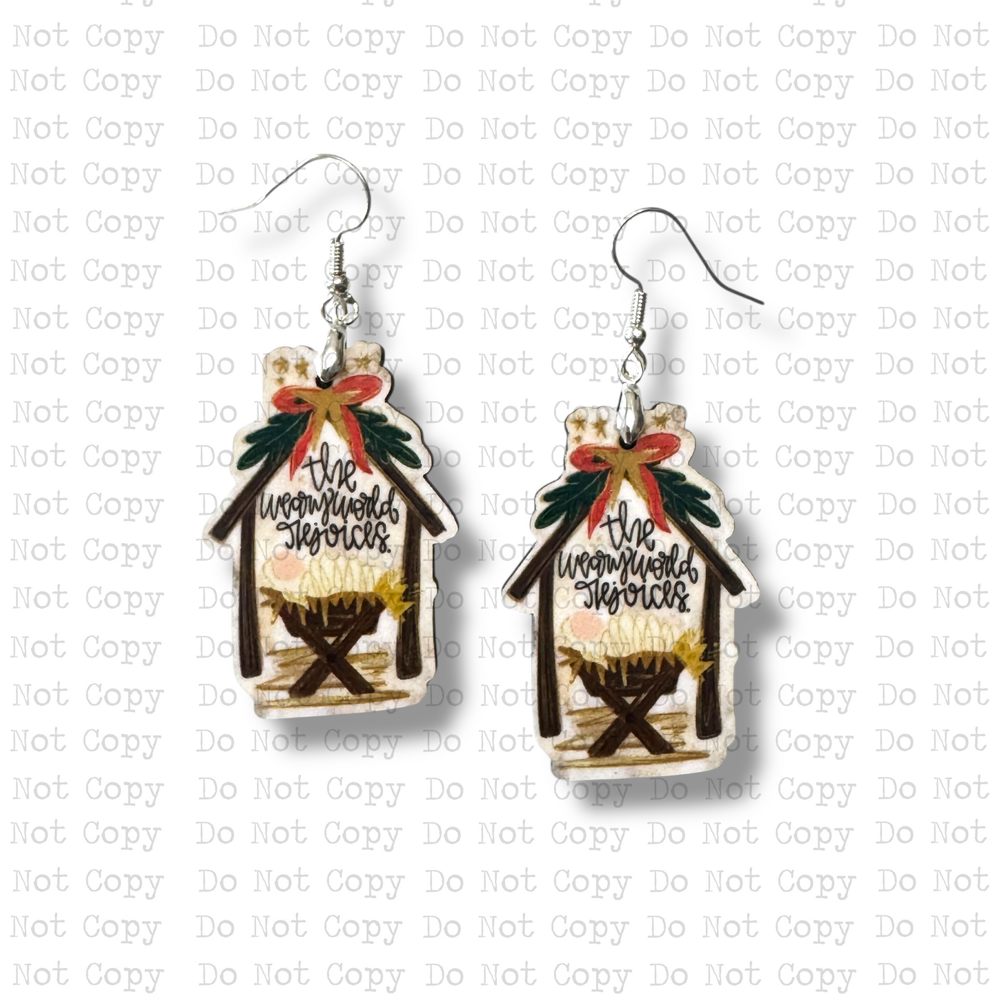The Weary World Rejoices Earring Sublimation Blank Kit