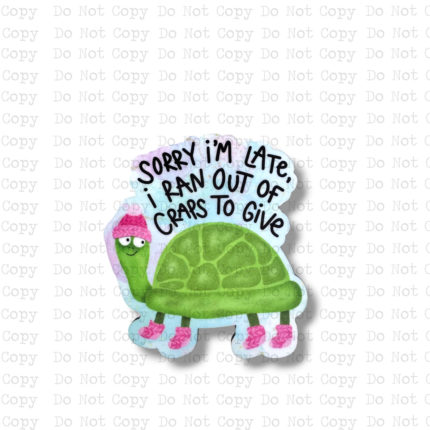 Sorry I'm Late Turtle Magnet Sublimation Blank Kit | TRS
