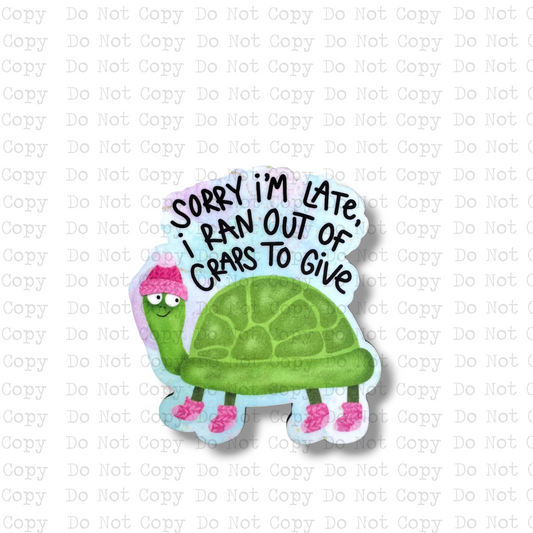 Sorry I'm Late Turtle Magnet Sublimation Blank Kit | TRS