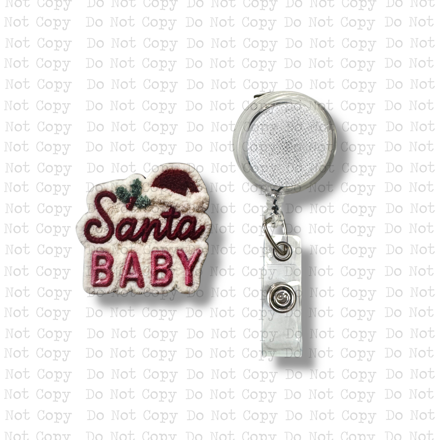 Santa Baby Yarn Badge Button Sublimation Blank