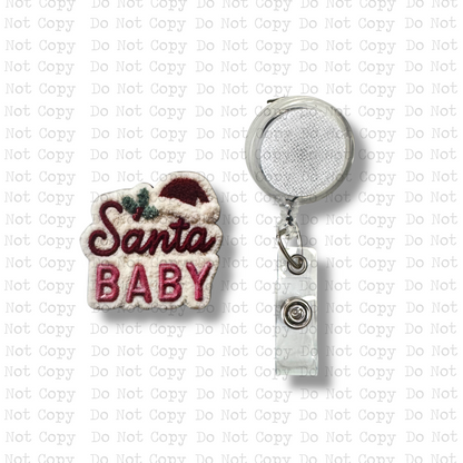 Santa Baby Yarn Badge Button Sublimation Blank