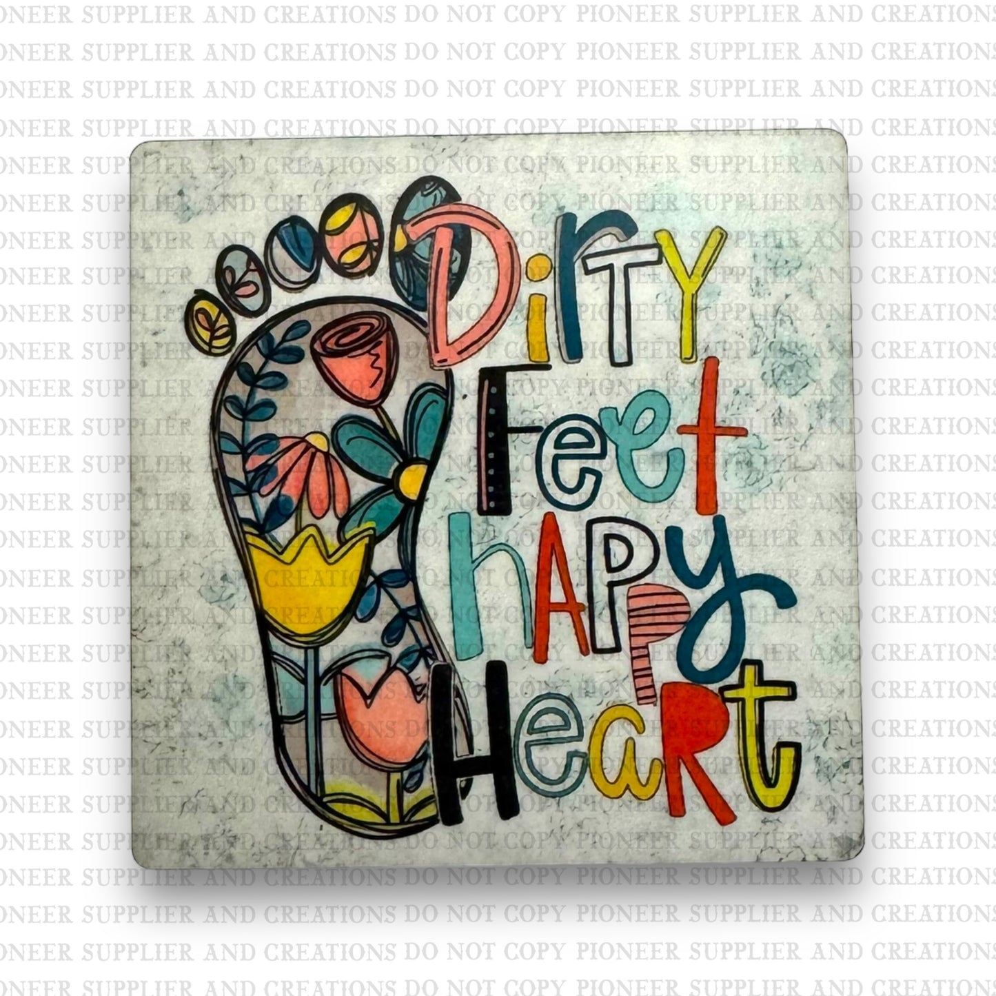 Dirty Feet Happy Heart Fridge Magnet Blank Kit